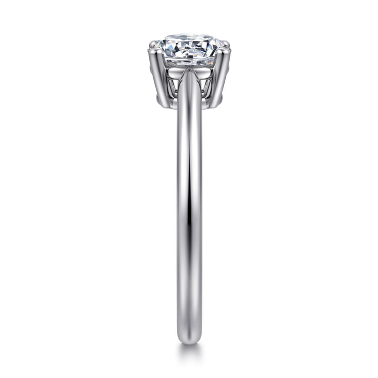 Anushka - 14K White Gold Round Solitaire Diamond Engagement Ring - Shot 4