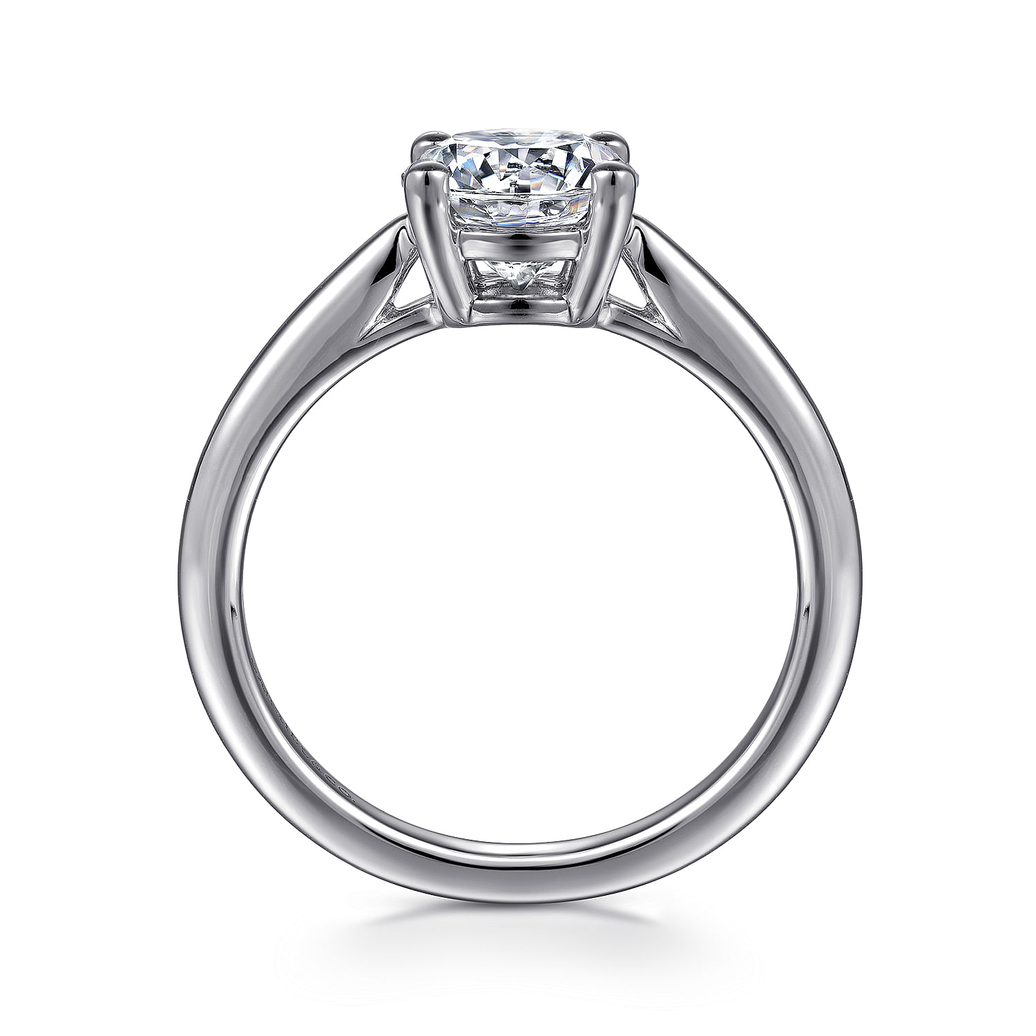 Anushka - 14K White Gold Round Solitaire Diamond Engagement Ring - Shot 2