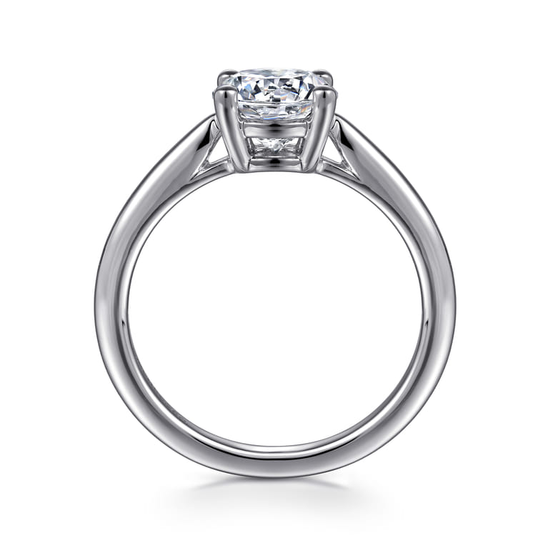 Anushka - 14K White Gold Round Solitaire Diamond Engagement Ring - Shot 2