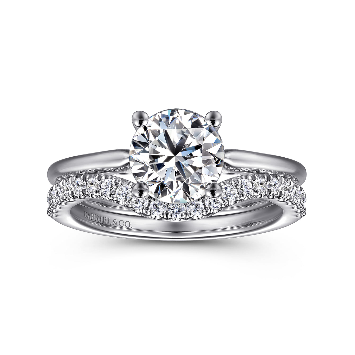 Anushka - 14K White Gold Round Solitaire Diamond Engagement Ring - Shot 4