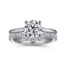 Anushka - 14K White Gold Round Solitaire Diamond Engagement Ring