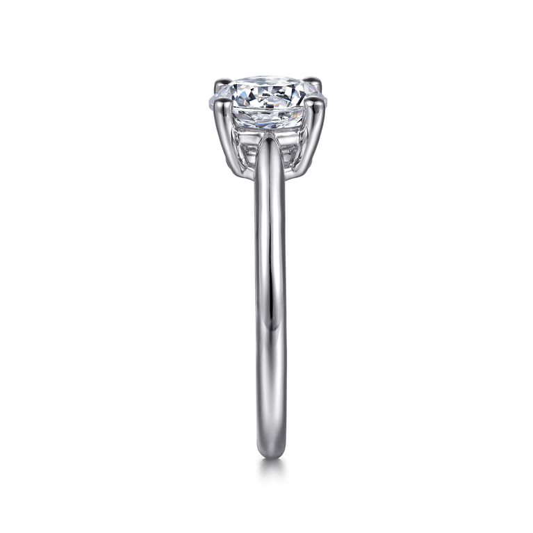 Anushka - 14K White Gold Round Solitaire Diamond Engagement Ring - Shot 5