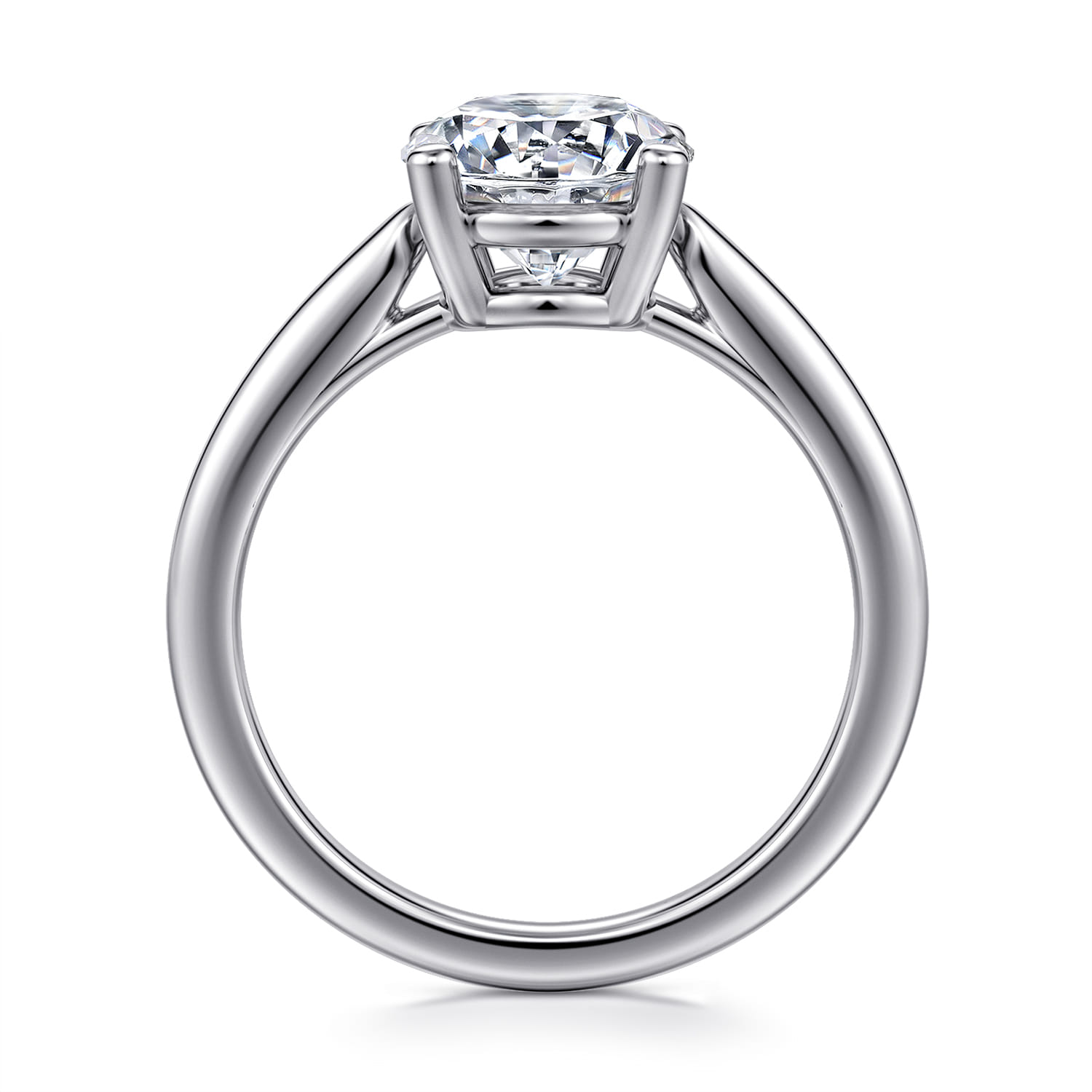 Anushka - 14K White Gold Round Solitaire Diamond Engagement Ring - Shot 2