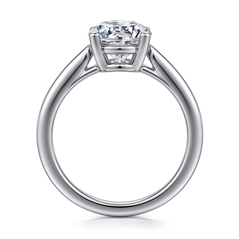 Anushka - 14K White Gold Round Solitaire Diamond Engagement Ring - Shot 2