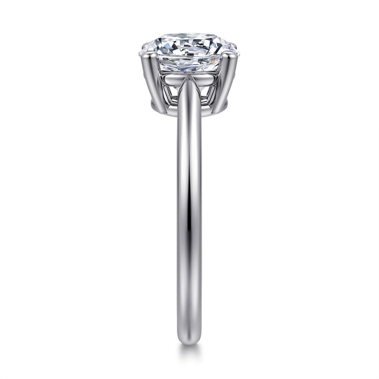 Anushka - 14K White Gold Round Solitaire Diamond Engagement Ring - Shot 4