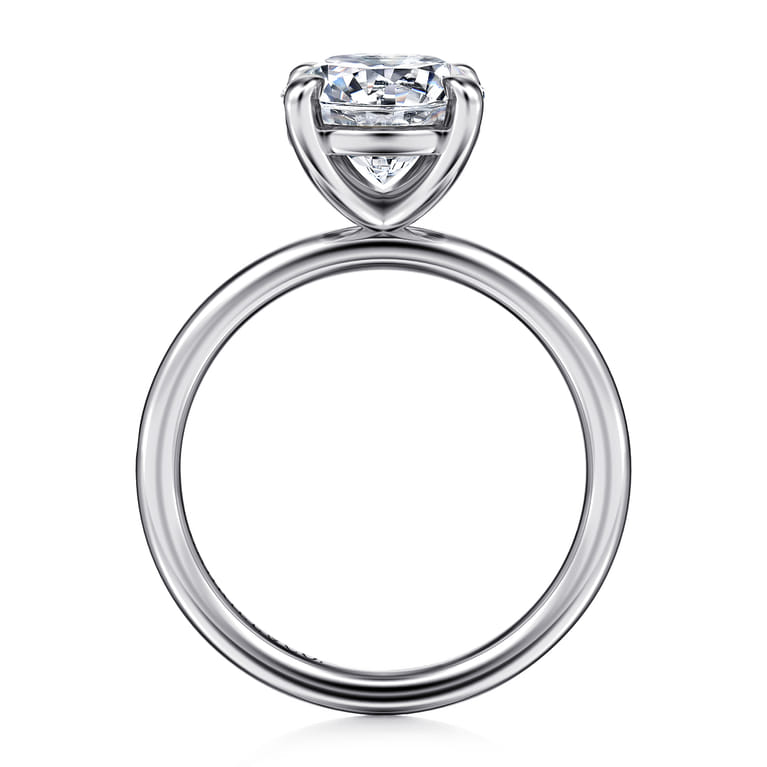 Tiana - 14K White Gold Round Solitaire Diamond Engagement Ring - Shot 2