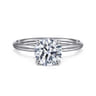 Tiana - 14K White Gold Round Solitaire Diamond Engagement Ring