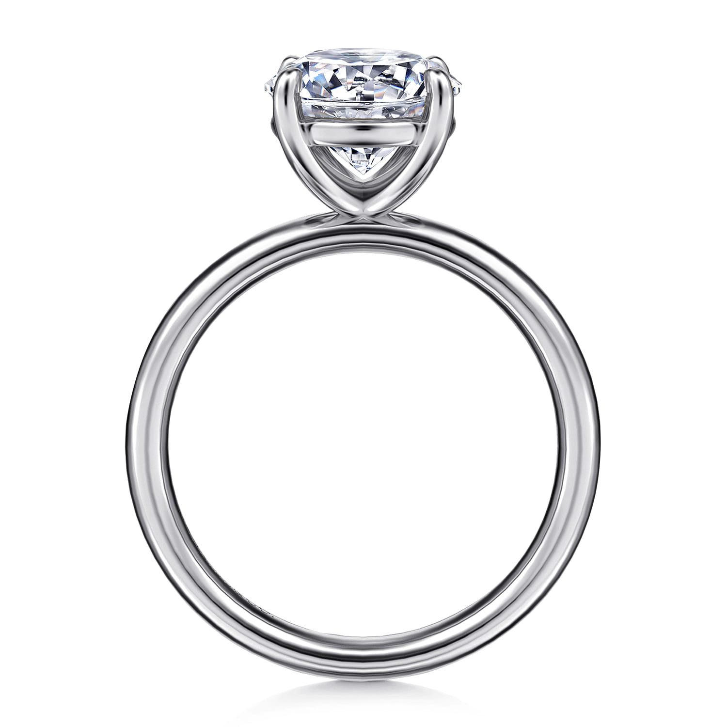 Unite - 14K White Gold Round Cut Solitaire Diamond Engagement Ring - Shot 2