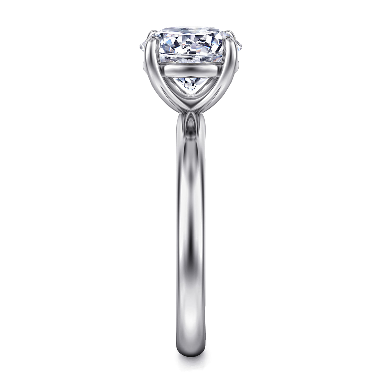 Unite - 14K White Gold Round Cut Solitaire Diamond Engagement Ring - Shot 4