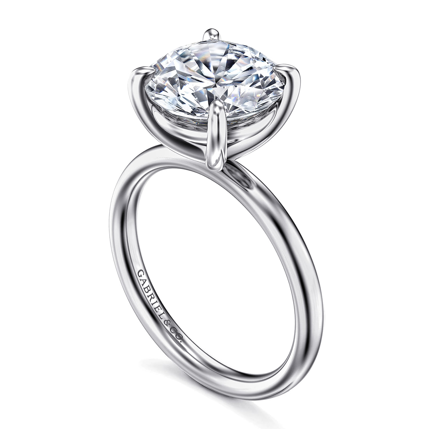 Unite - 14K White Gold Round Solitaire Diamond Engagement Ring - Shot 3