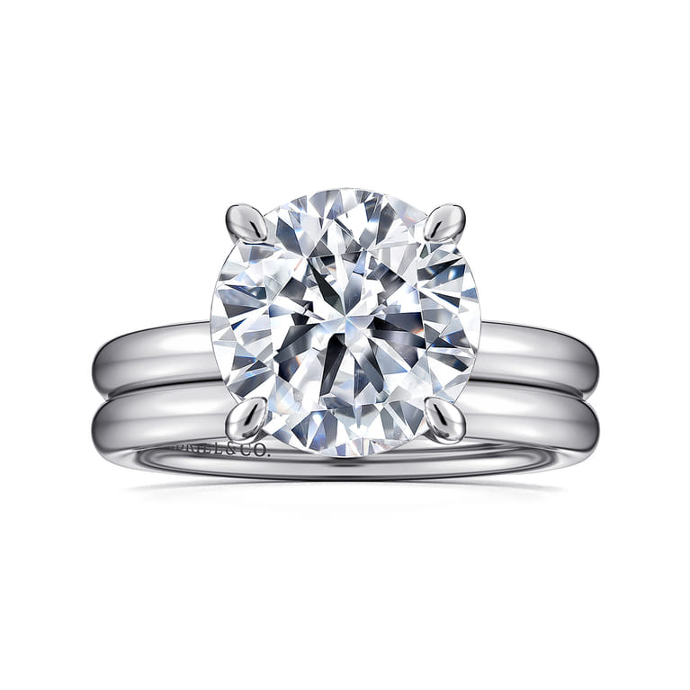 Unite - 14K White Gold Round Solitaire Diamond Engagement Ring - Shot 4
