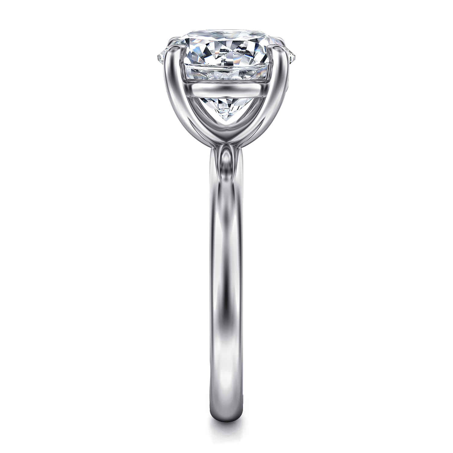 Unite - 14K White Gold Round Solitaire Diamond Engagement Ring - Shot 5