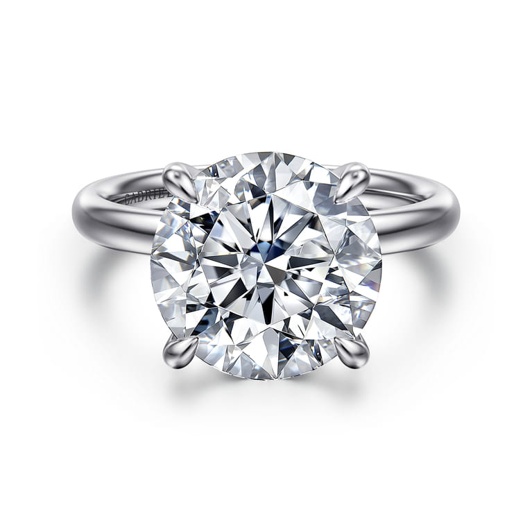 Unite - 14K White Gold Round Solitaire Diamond Engagement Ring - Shot 1