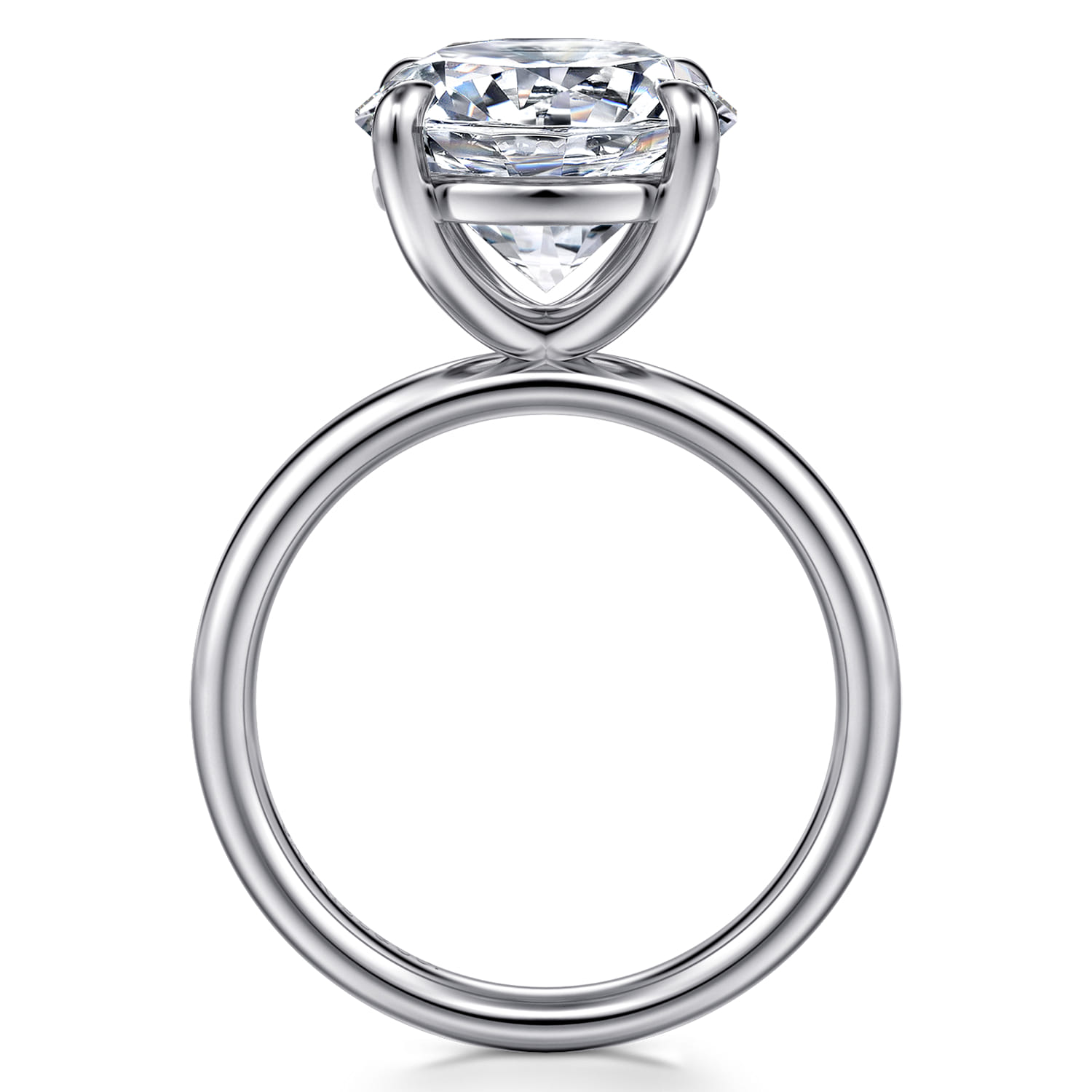 Unite - 14K White Gold Round Solitaire Diamond Engagement Ring - Shot 2