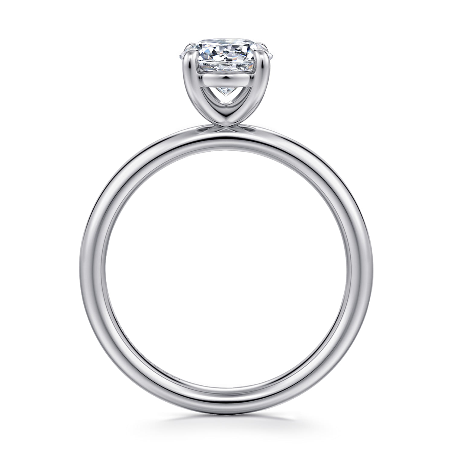 Unite - 14K White Gold Round Solitaire Diamond Engagement Ring - Shot 2