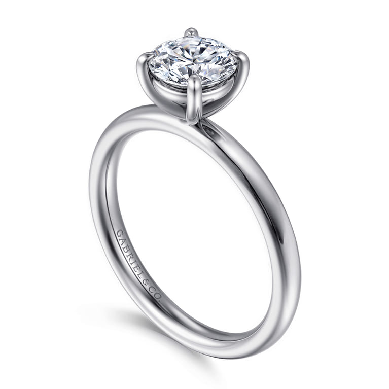 Unite - 14K White Gold Round Solitaire Diamond Engagement Ring - Shot 3