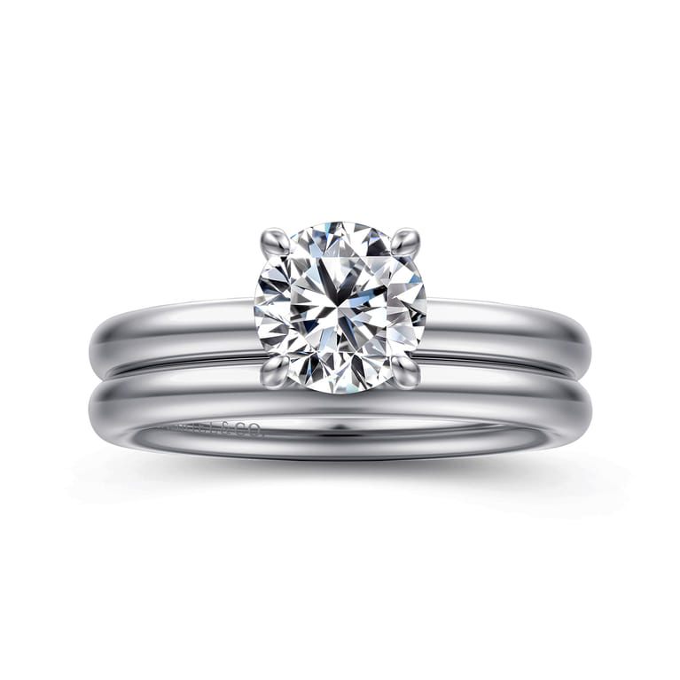 Unite - 14K White Gold Round Solitaire Diamond Engagement Ring - Shot 4