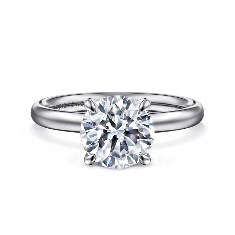 Unite - 14K White Gold Round Solitaire Diamond Engagement Ring - Shot 1