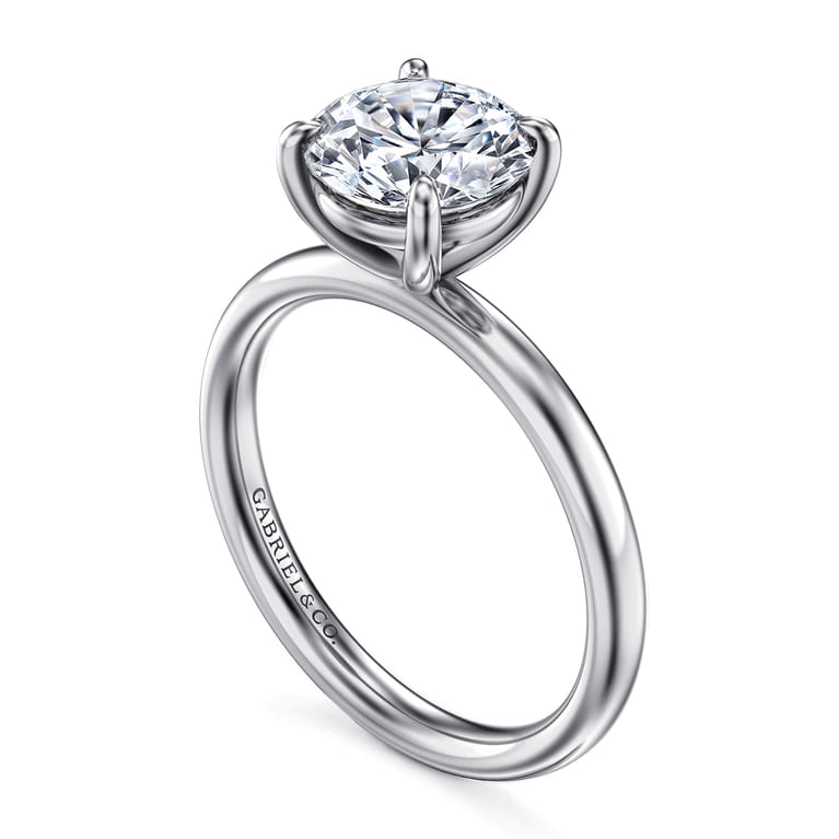 Unite - 14K White Gold Round Solitaire Diamond Engagement Ring - Shot 3