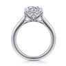 Nola - 14K White Gold Round Lotus Diamond Engagement Ring