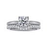 Nola - 14K White Gold Round Lotus Diamond Engagement Ring