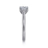 Nola - 14K White Gold Round Lotus Diamond Engagement Ring