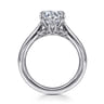 Nelia - 14K White Gold Round Lotus Diamond Engagement Ring