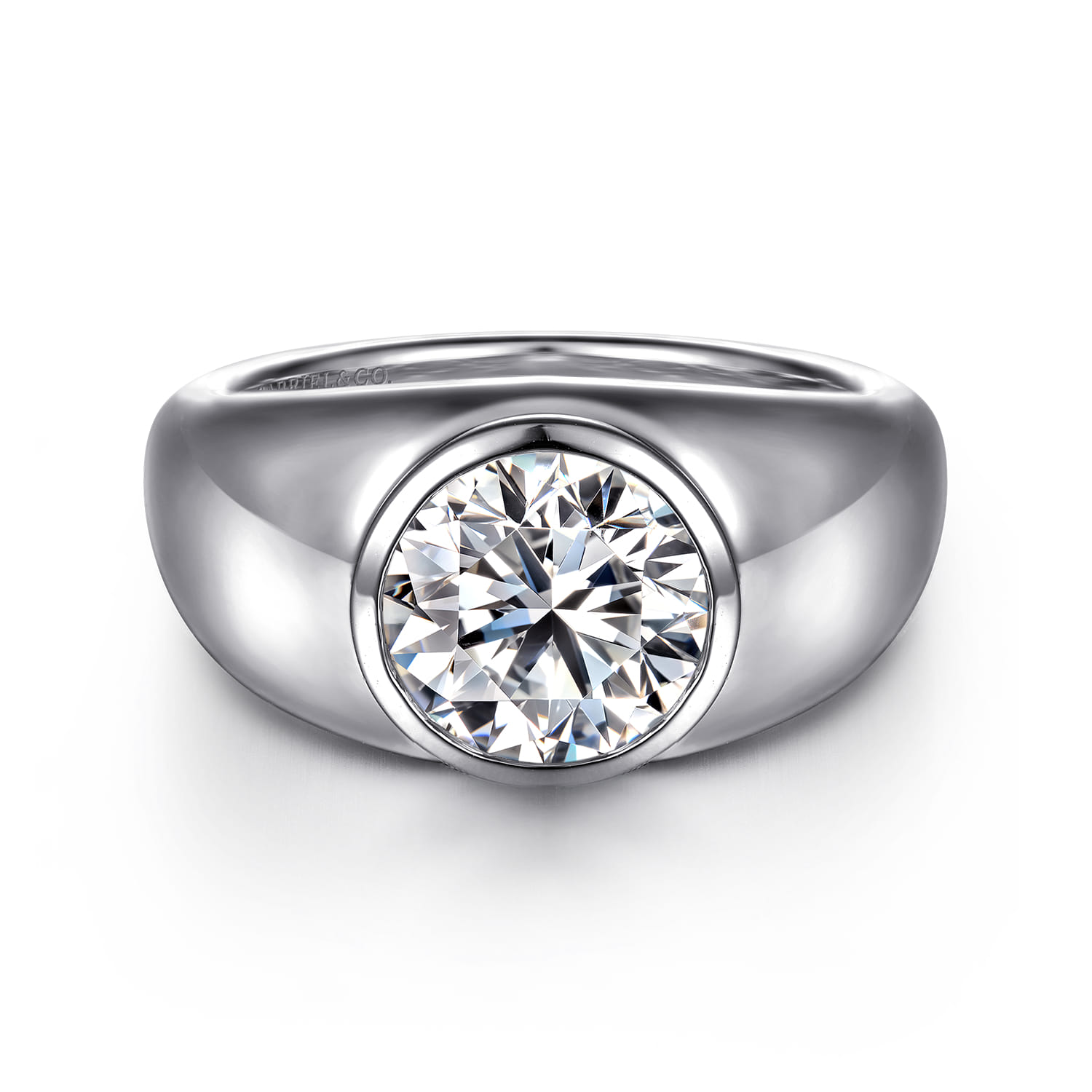 Caya - 14K White Gold Round Diamond Engagement Ring - Shot 1