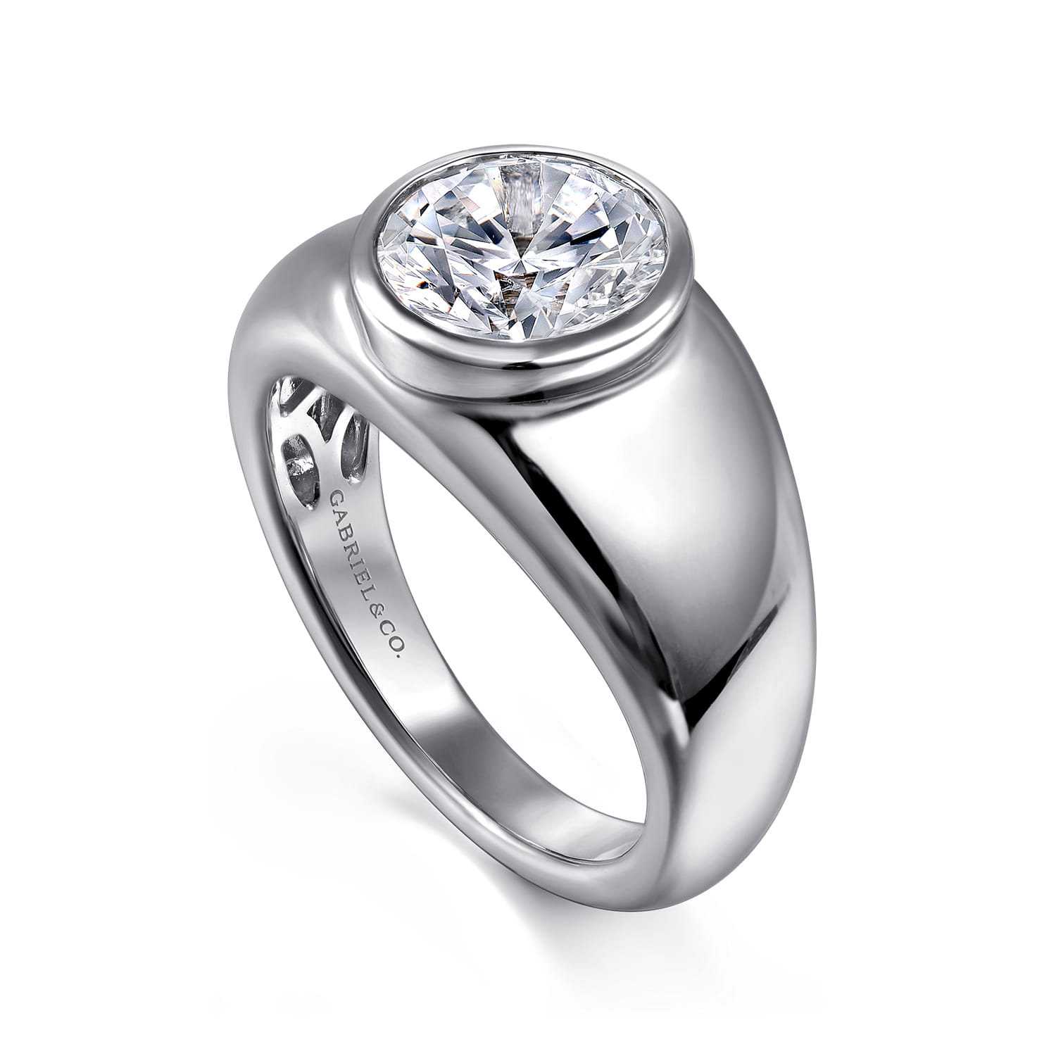 Caya - 14K White Gold Round Diamond Engagement Ring - Shot 3