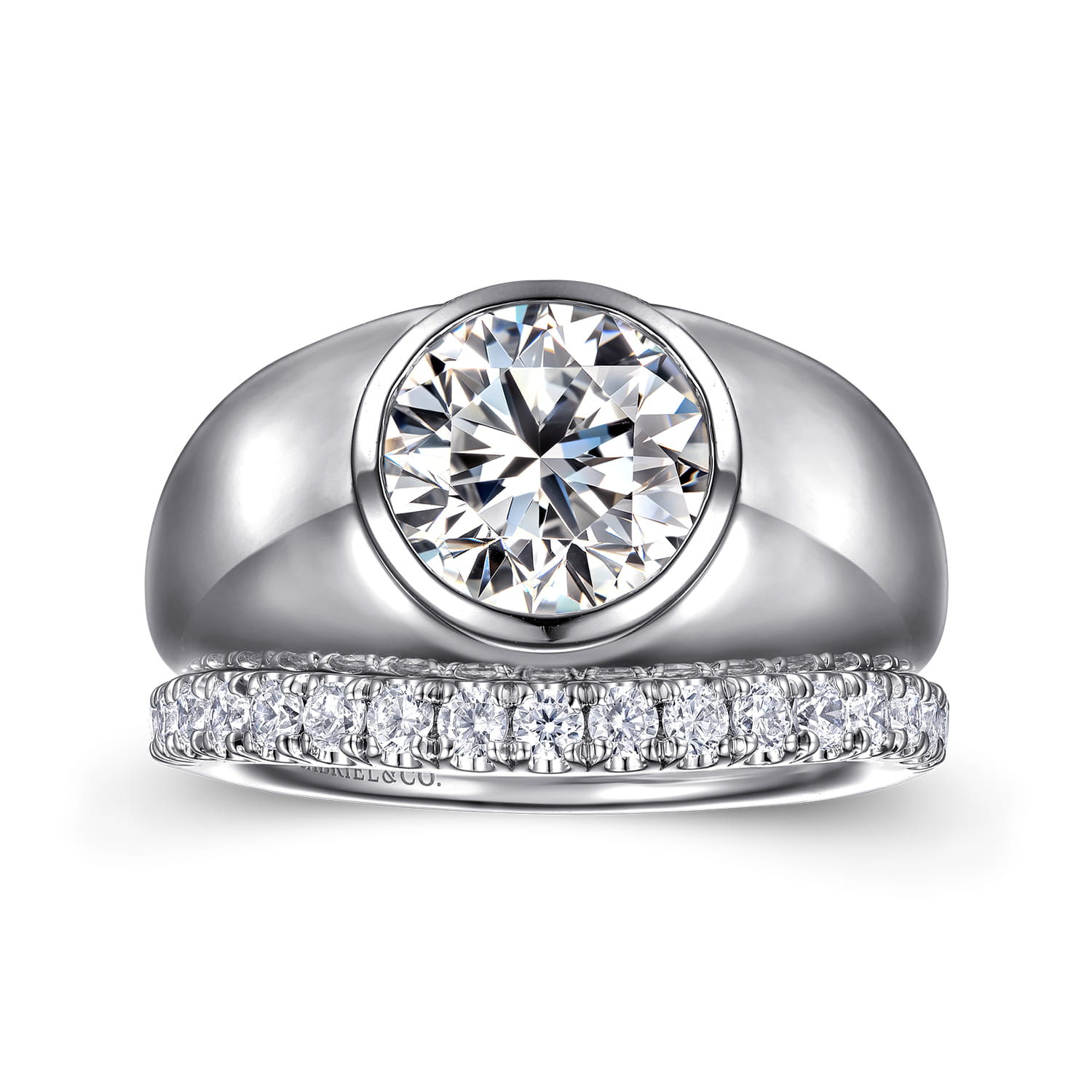 Caya - 14K White Gold Round Diamond Engagement Ring - Shot 4