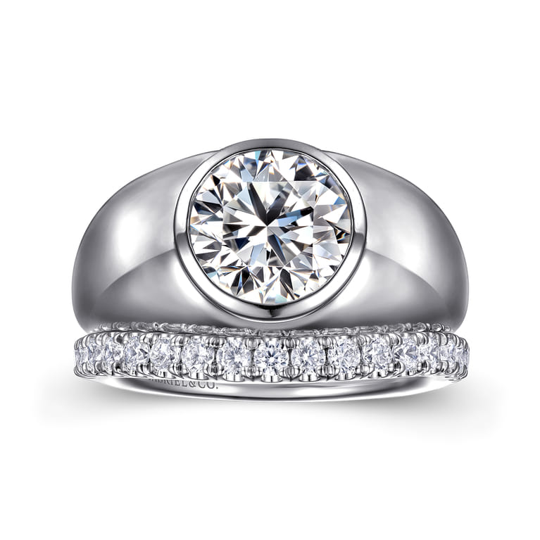 Caya - 14K White Gold Round Diamond Engagement Ring - Shot 4