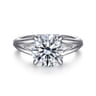 Annie - 14K White Gold Split Shank Round Diamond Engagement Ring