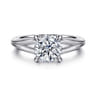 Annie - 14K White Gold Split Shank Round Diamond Engagement Ring