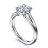 Annie - 14K White Gold Split Shank Round Diamond Engagement Ring