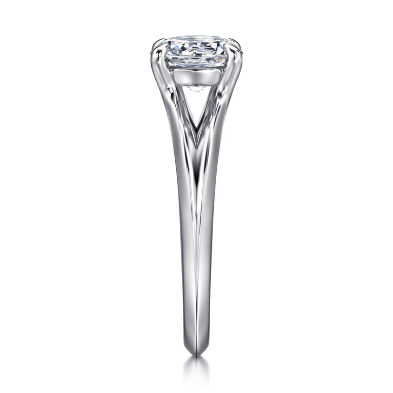 Annie - 14K White Gold Split Shank Round Diamond Engagement Ring - Shot 4