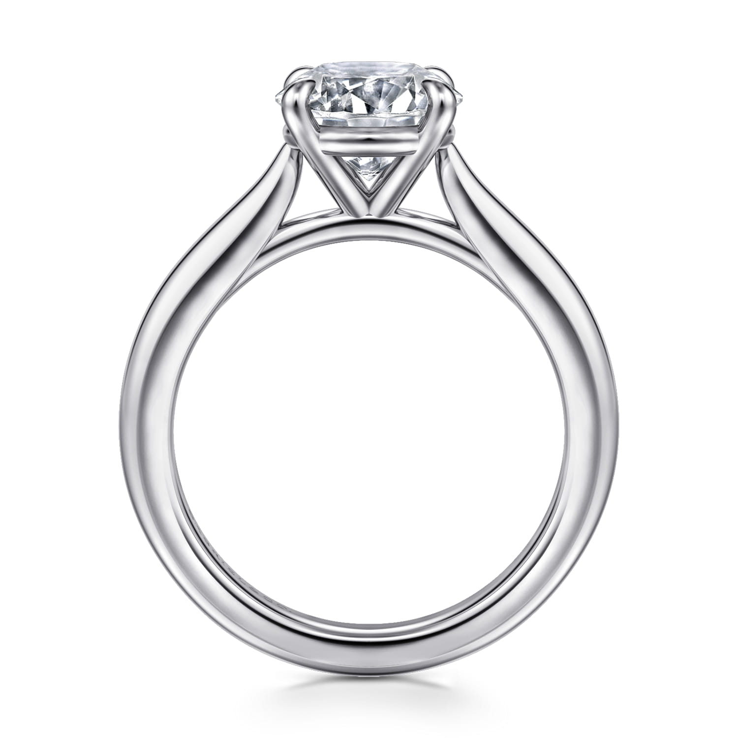 Bena - 14K White Gold Round Solitaire Diamond Engagement Ring - Shot 2