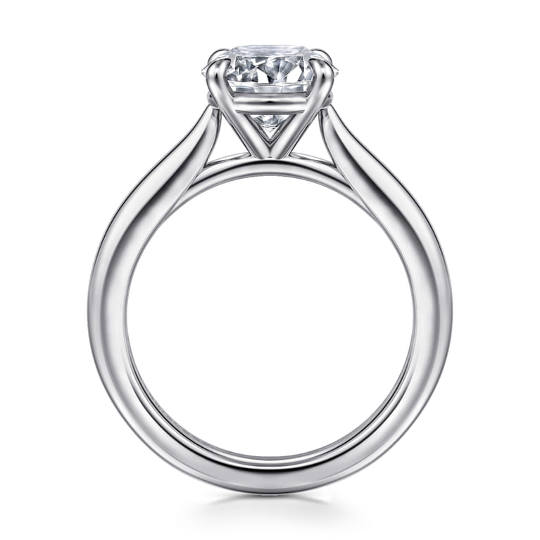 Bena - 14K White Gold Round Solitaire Diamond Engagement Ring - Shot 2