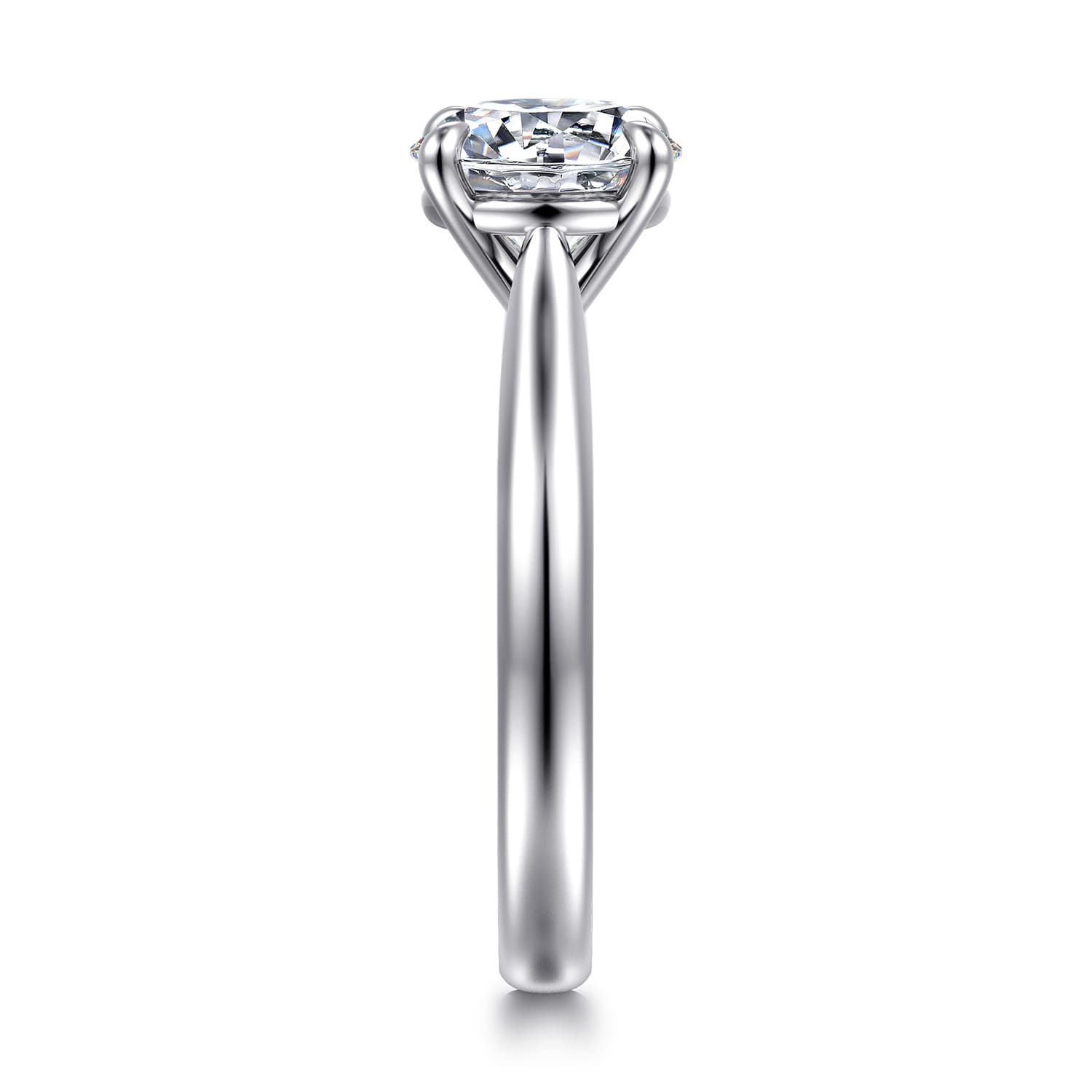 Bena - 14K White Gold Round Solitaire Diamond Engagement Ring - Shot 4