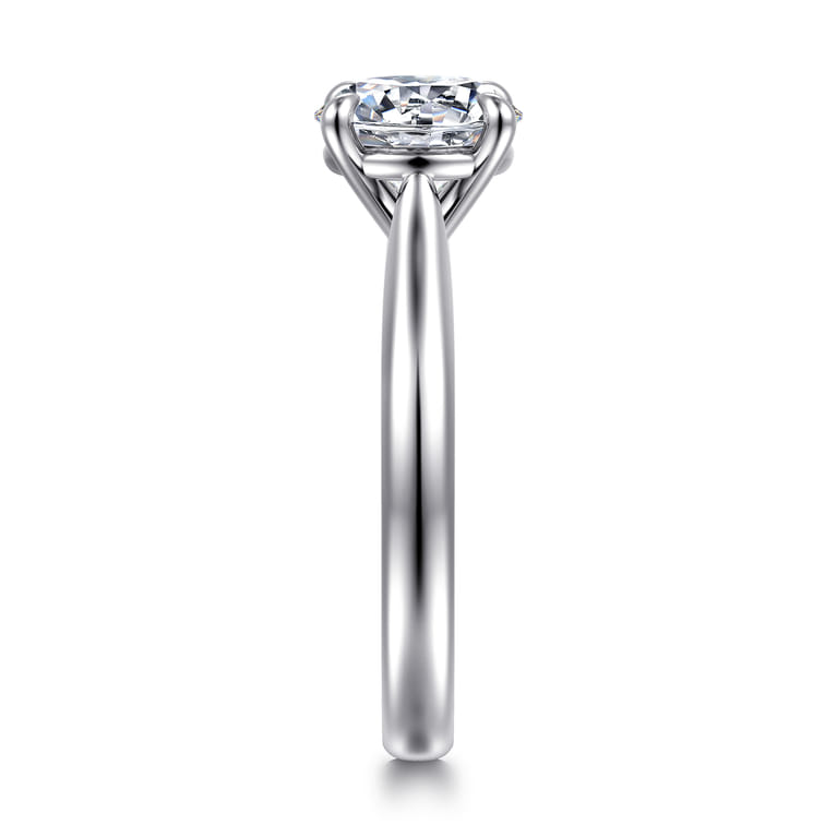 Bena - 14K White Gold Round Solitaire Diamond Engagement Ring - Shot 4
