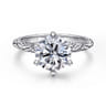 Isolde - 14K White Gold Round Solitaire Diamond Engagement Ring