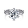 Aureliana - Vintage Inspired 14K White Gold Round Solitaire Diamond Engagement Ring