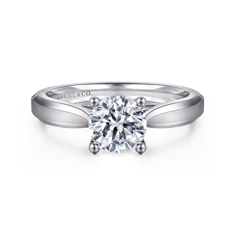 Jamie - 14K White Gold Round Diamond Engagement Ring - Shot 1
