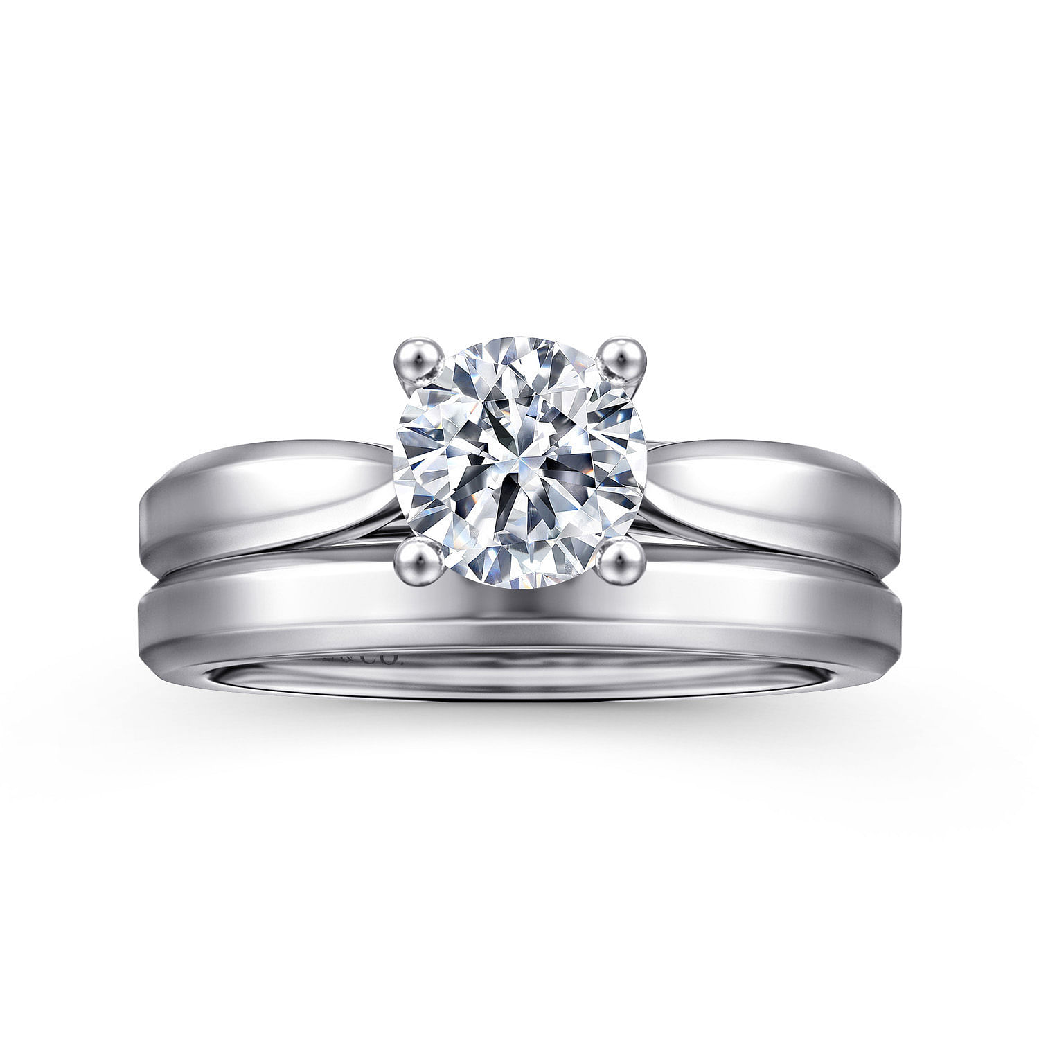 Jamie - 14K White Gold Round Diamond Engagement Ring - Shot 4