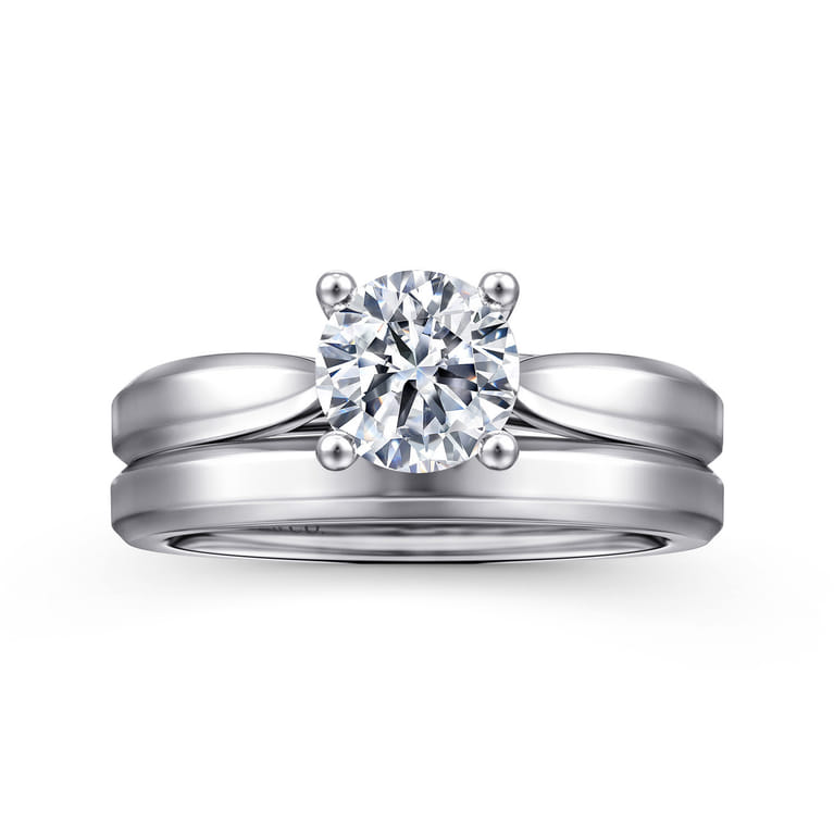 Jamie - 14K White Gold Round Diamond Engagement Ring - Shot 4