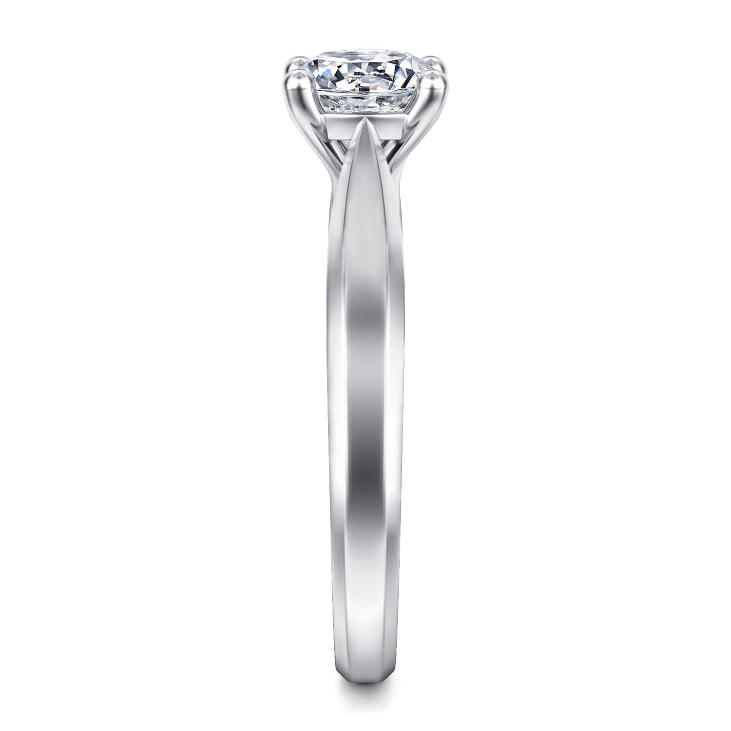 Jamie - 14K White Gold Round Diamond Engagement Ring - Shot 5