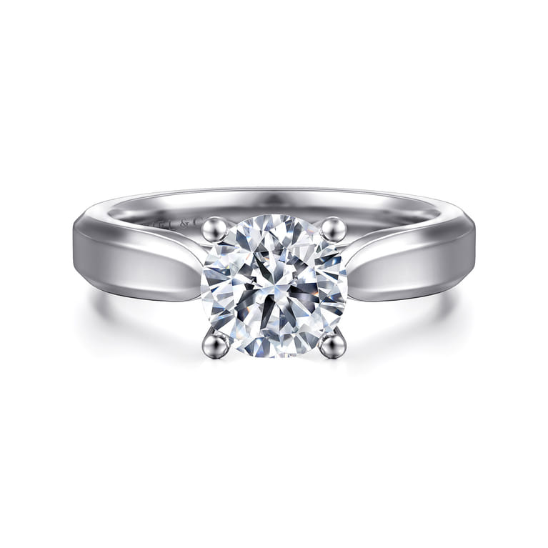 Jamie - 14K White Gold Round Diamond Engagement Ring - Shot 1