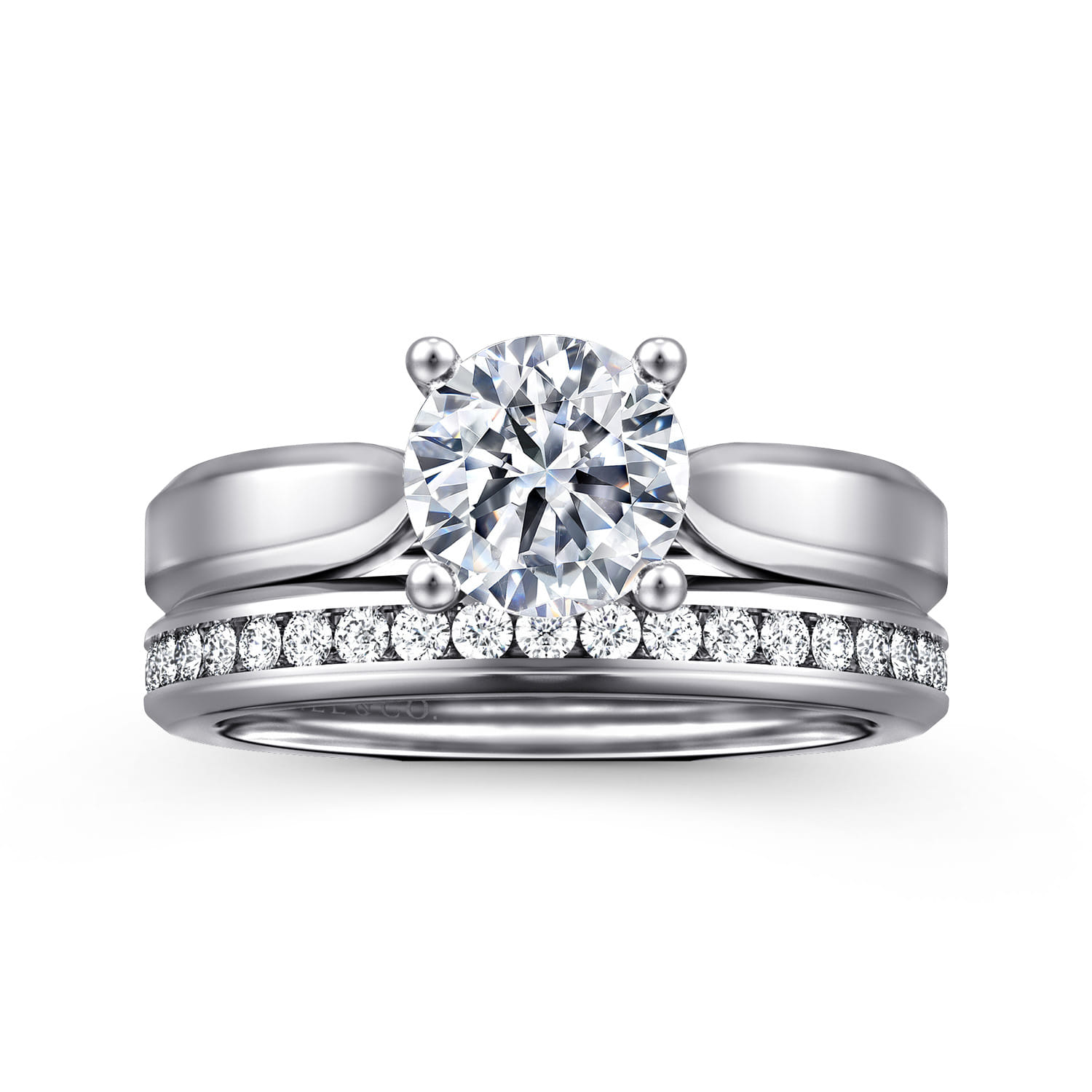 Jamie - 14K White Gold Round Diamond Engagement Ring - Shot 4