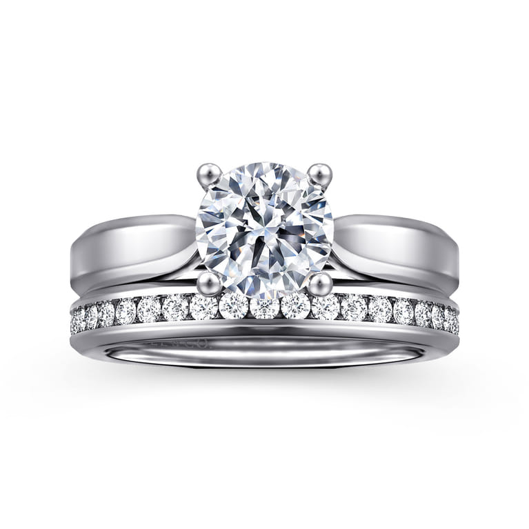 Jamie - 14K White Gold Round Diamond Engagement Ring - Shot 4