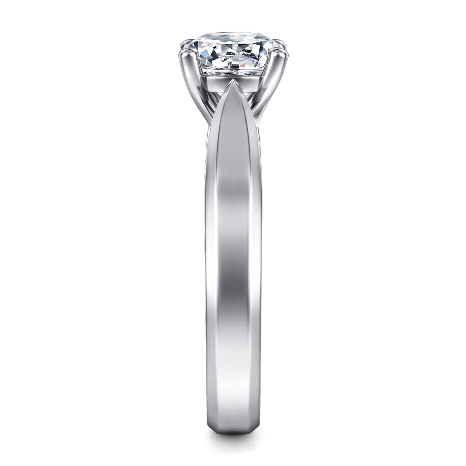 Jamie - 14K White Gold Round Diamond Engagement Ring - Shot 5