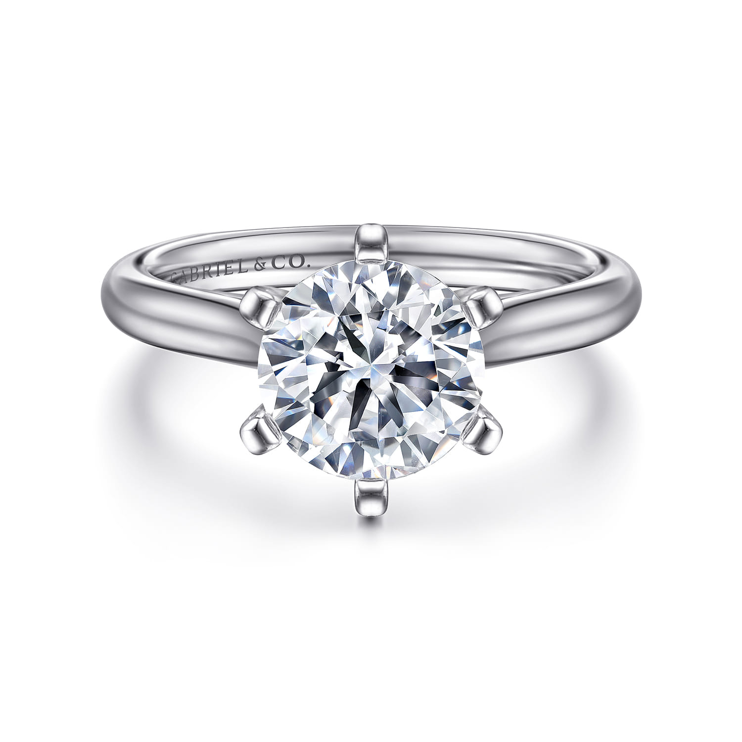 Allie - 14K White Gold Round Diamond Engagement Ring - Shot 1